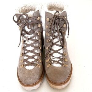 Nine West Taupe and White Winter Boots